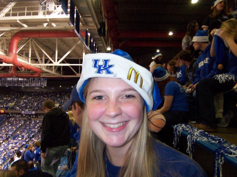 Ashley Cook at a UK basketball game