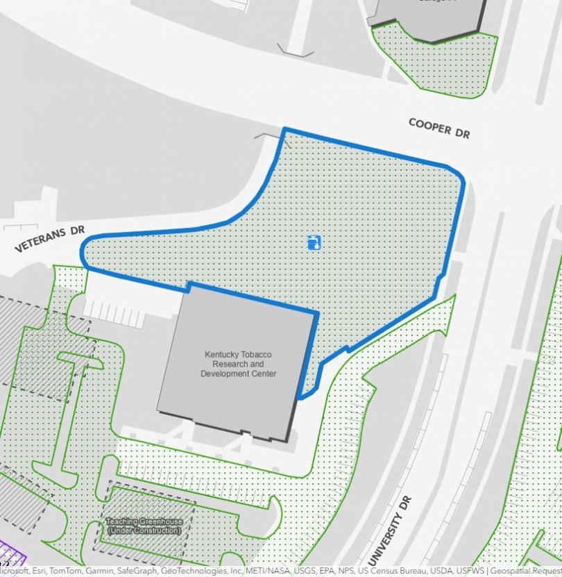 A picture of the location of the tailgate as a map.